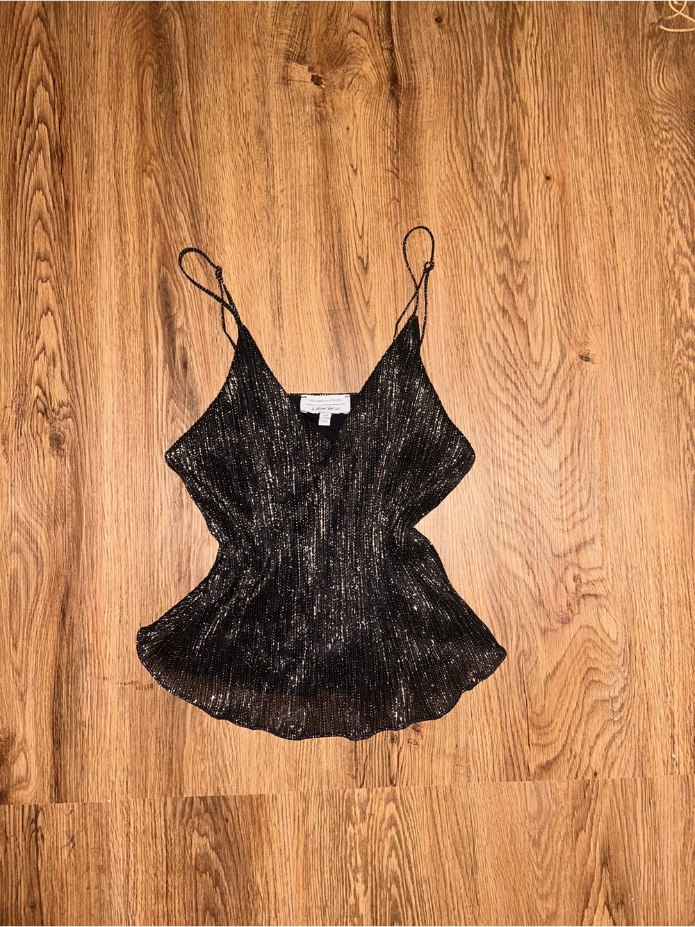& Other Stories Black Metallic Sparkle Camisole